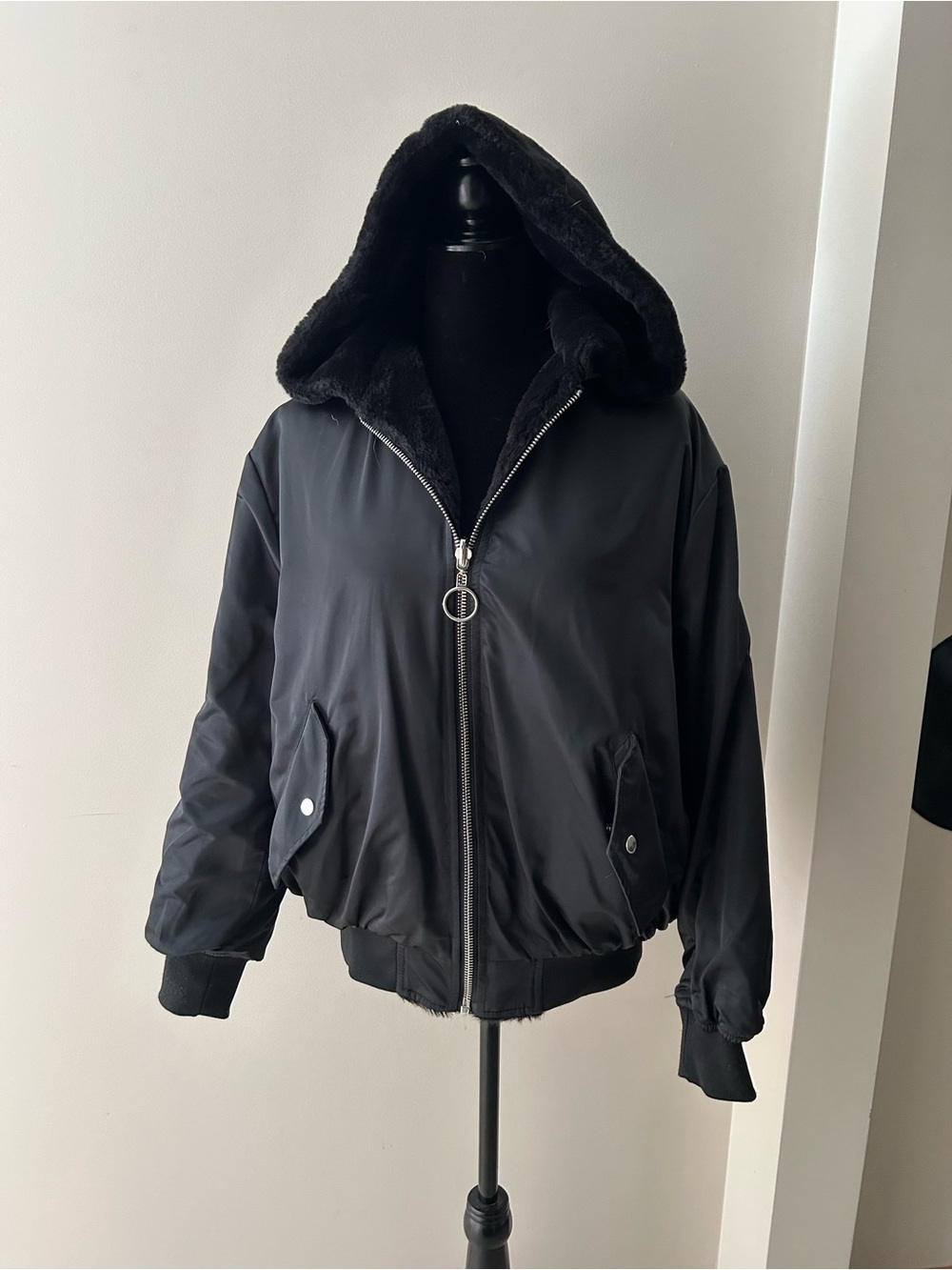 Reversible Hooded Bomber Jacket